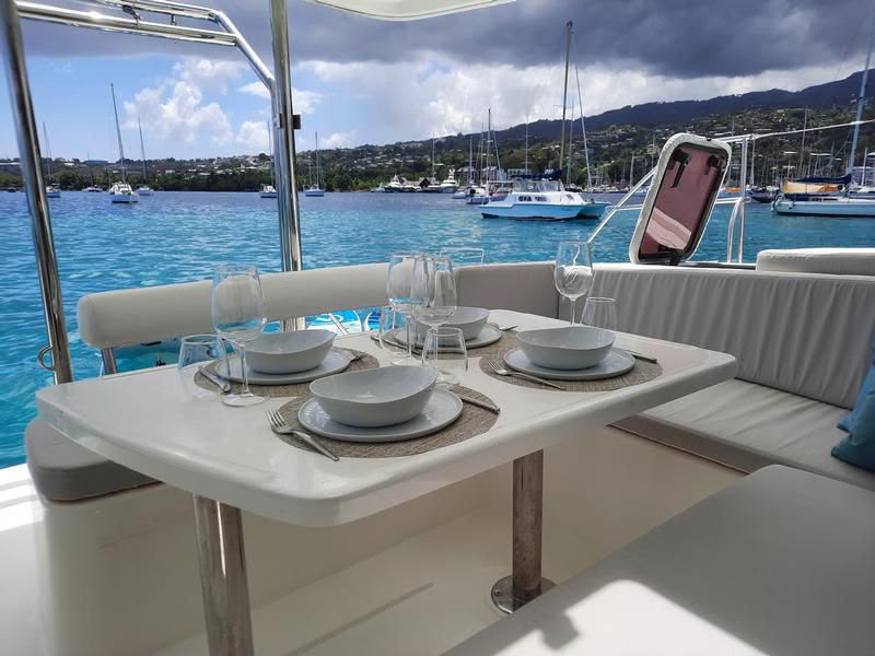 Lunch on board overlooking the bay