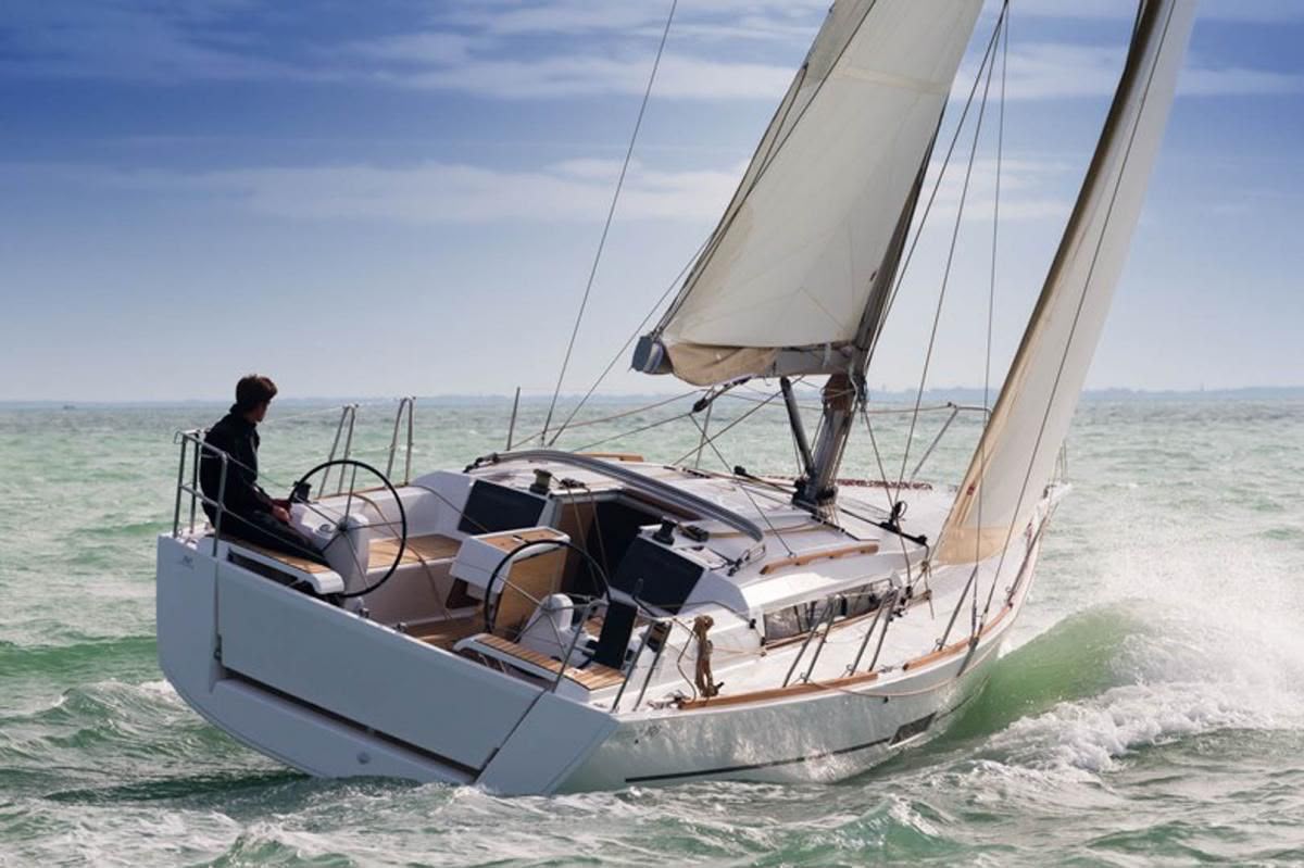 Dufour sailing yacht at sea