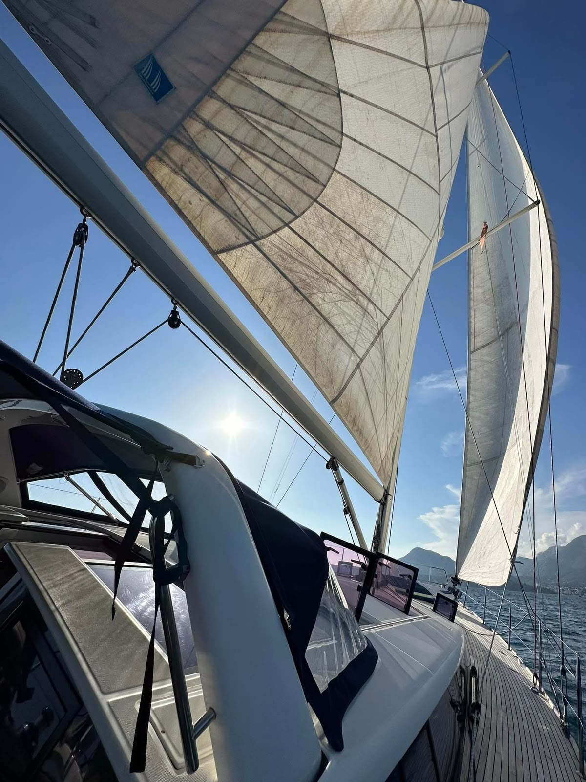 Under sail in the Bay of Kotor